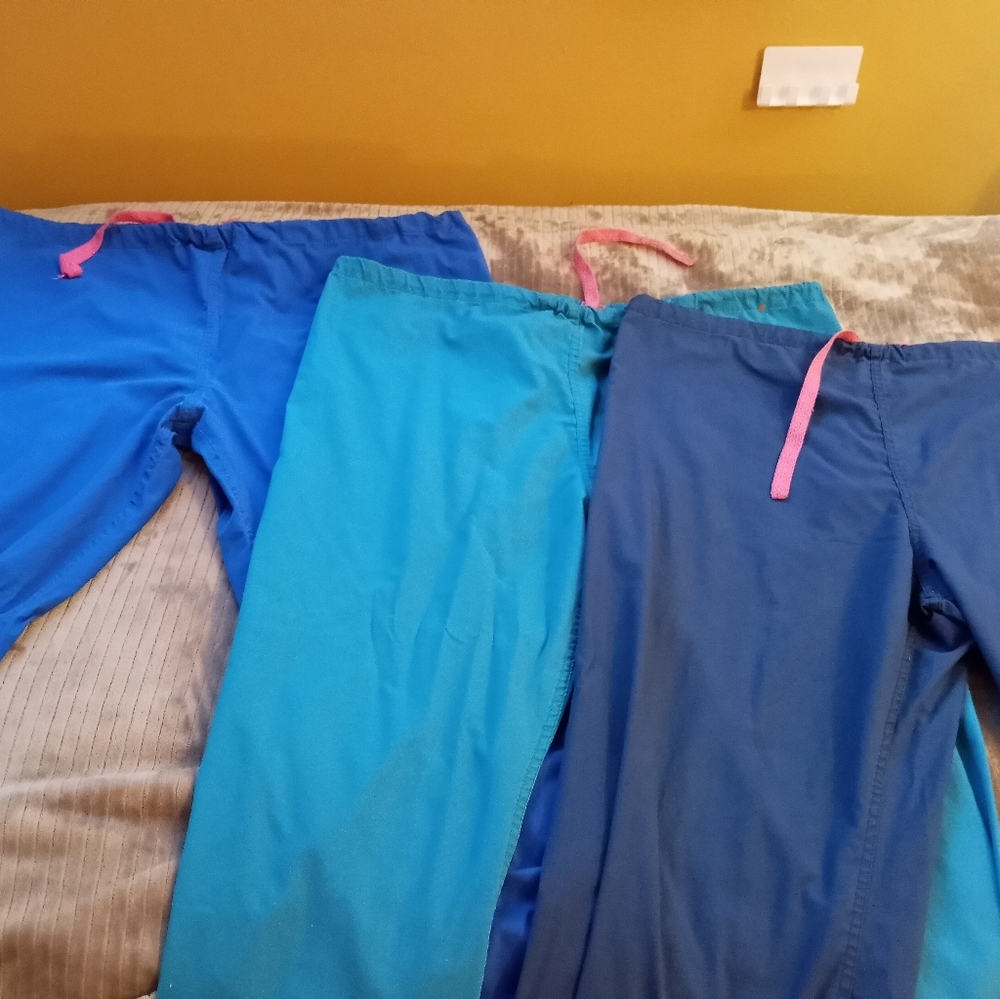 womens scrub pants - XL - set of 3